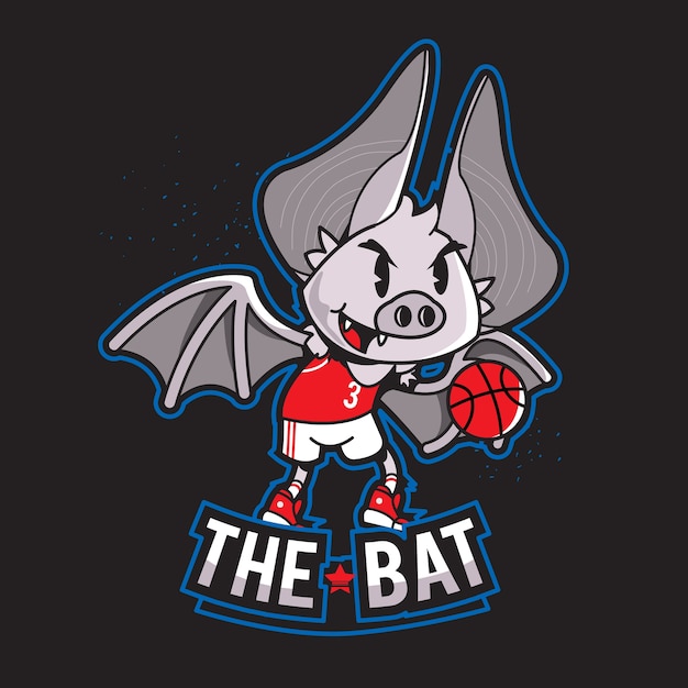 Vector bat animal character sports logo mascot