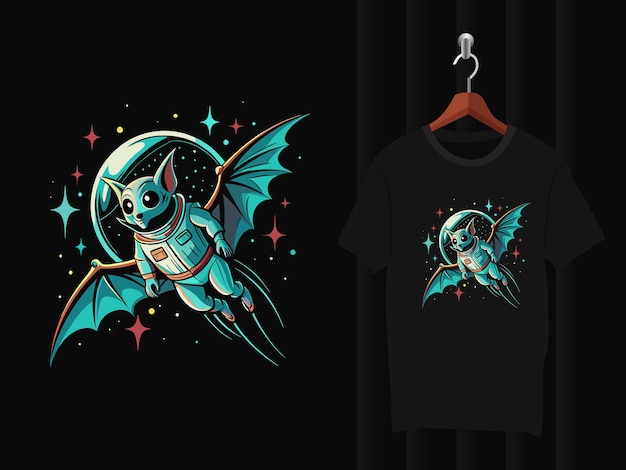 Bat Astronaut t shirt design artwork