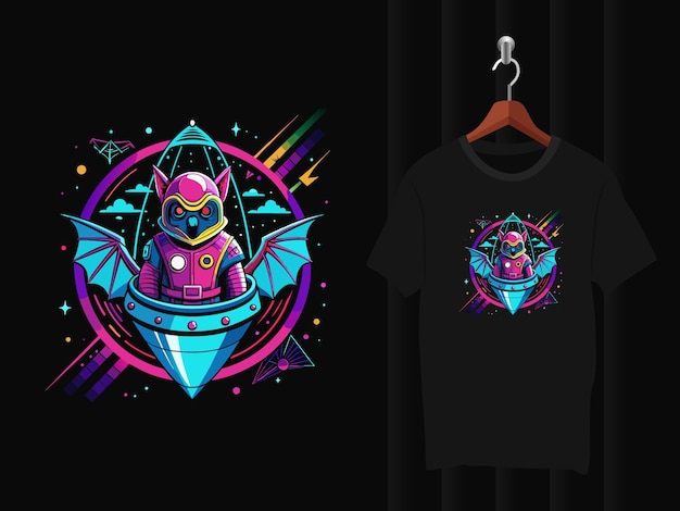 Bat Astronaut t shirt design artwork