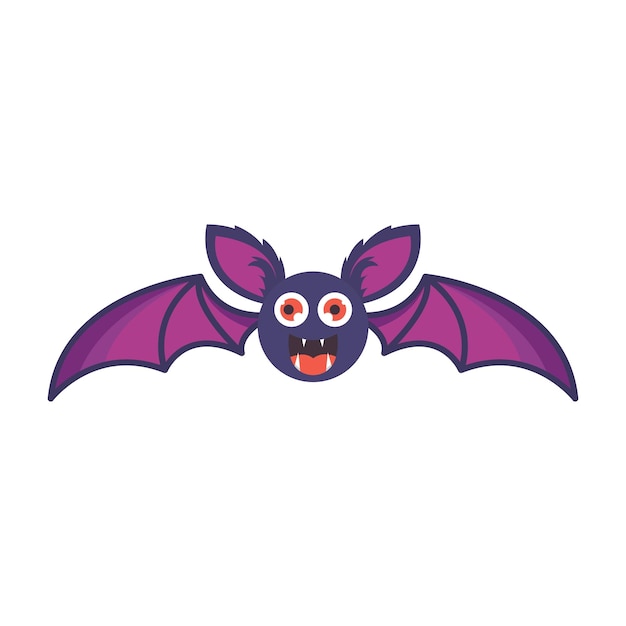 Bat cartoon mascot icon vector illustration design template