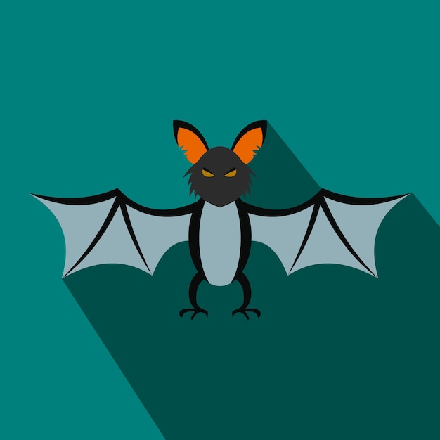 Bat flat icon with shadow for web and mobile devices