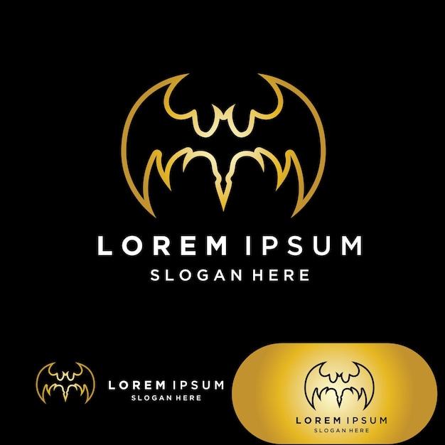 Bat gold vector icon logo template illustration design