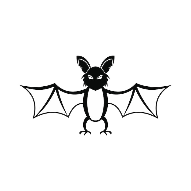 Bat icon Black simple style on white