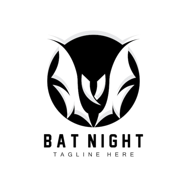 Bat Logo Night Flying Animal Icon Company VectorHalloween Template