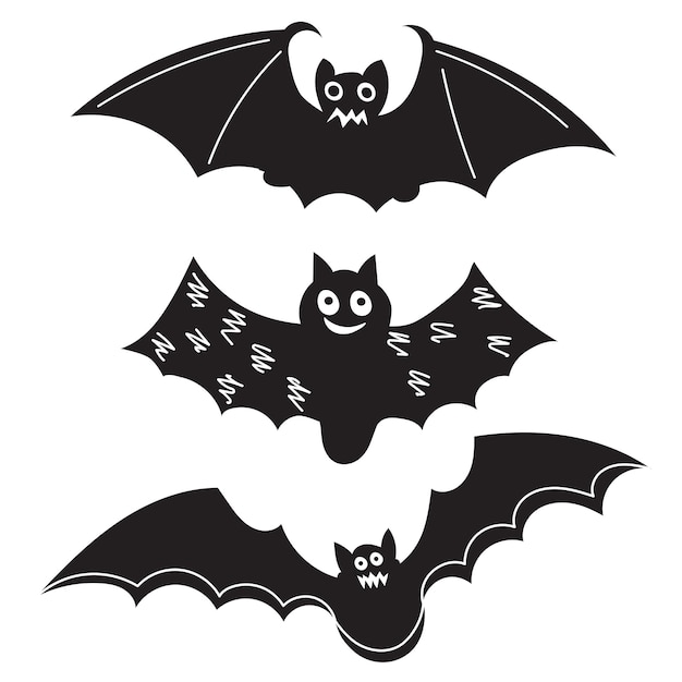 Bat silhouette halloween isolated vector