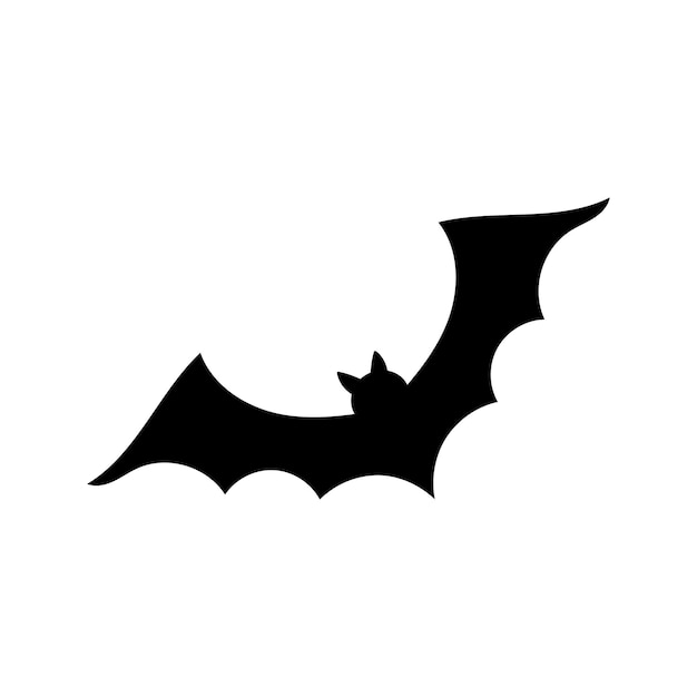 Bat silhouette isolated on white background Halloween silhouette black bat for cricut design, decor.