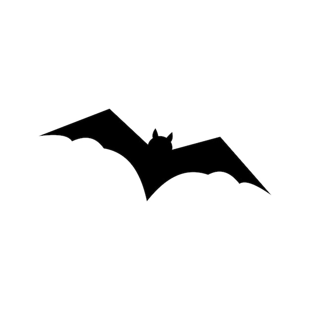 Bat silhouette, isolated on white background. Halloween silhouette black bat - for design or decor