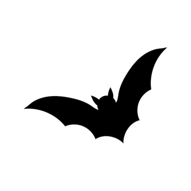 Bat silhouette, isolated on white background. Halloween silhouette black bat - for design or decor