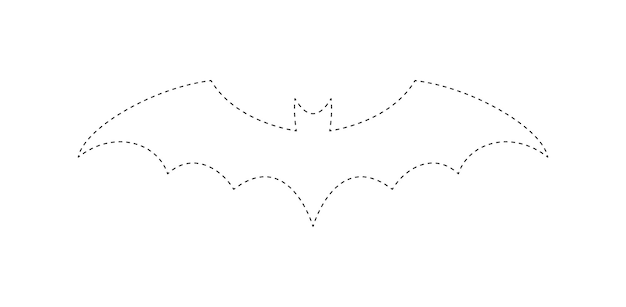 Bat tracing worksheet for kids