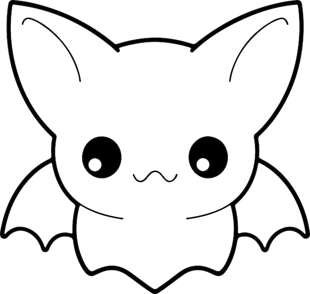 Bat vector illustration Black and white Halloween Bat coloring book or page for children