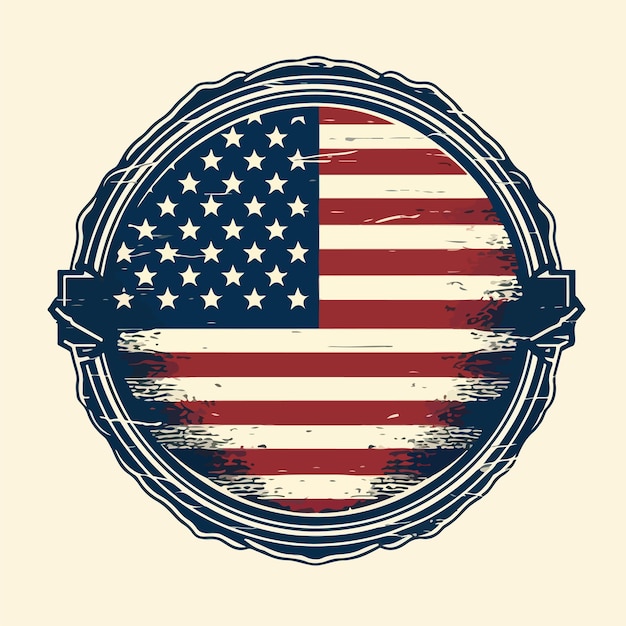 Batch type American flag Vector Illustration