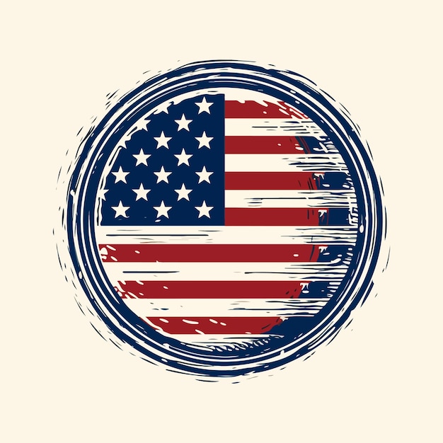 Batch type American flag Vector Illustration