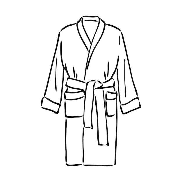 Bath robe robe for the shower bathrobe doodle style sketch illustration hand drawn vector