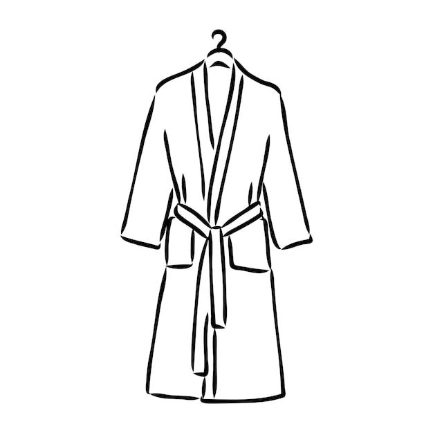 Bath robe robe for the shower bathrobe doodle style sketch illustration hand drawn vector