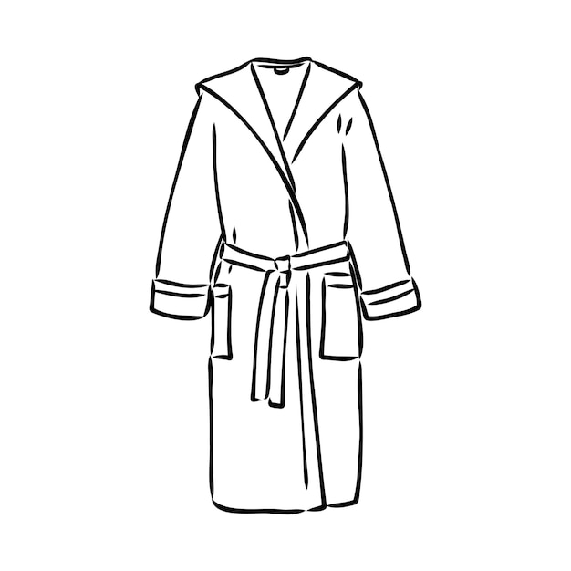 Bath robe robe for the shower bathrobe doodle style sketch illustration hand drawn vector