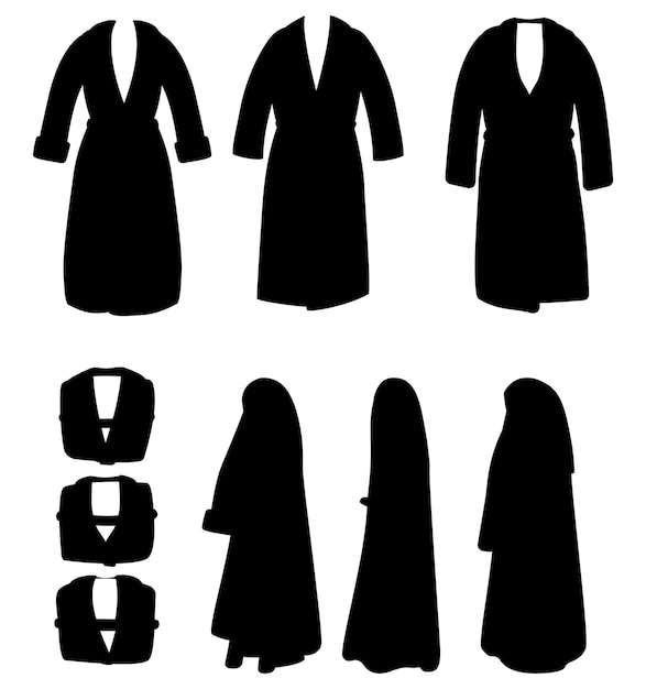 Bathrobe isolated Vector Silhouettes