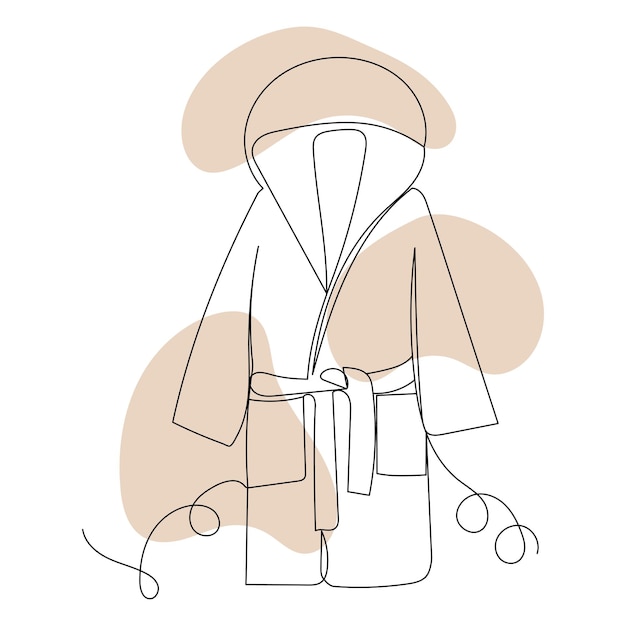 Vector bathrobe one line drawing vector isolated