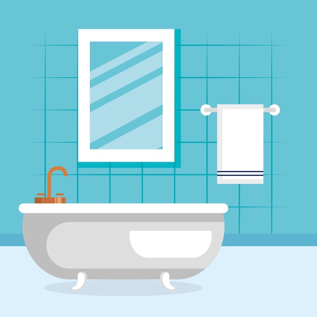 Bathroom scene isolated icon