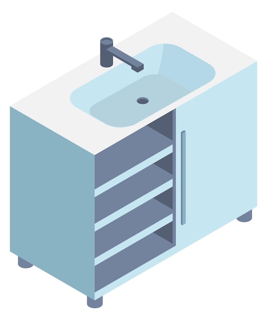 Bathroom sink base cabinet Isometric furniture icon