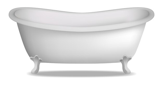 Bathtub mockup Realistic illustration of bathtub vector mockup for web design isolated on white background