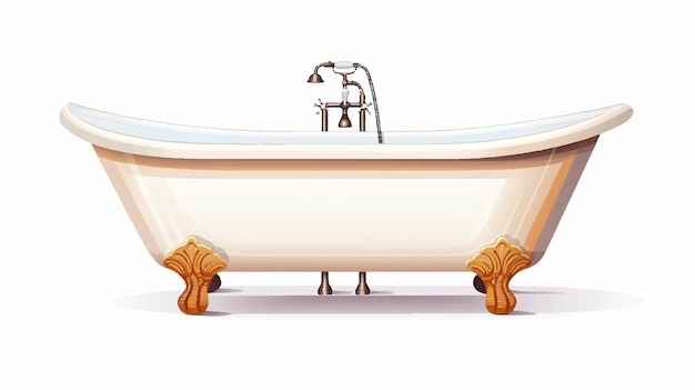 Vector a bathtub with two horses on the bottom and two horses on the bottom