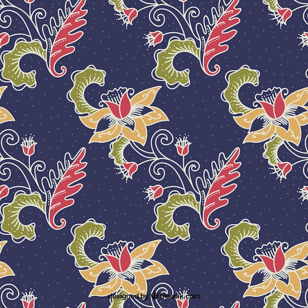 Batik ornamental flower background