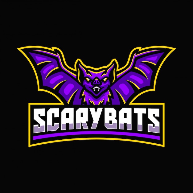 bats sport mascot logo template