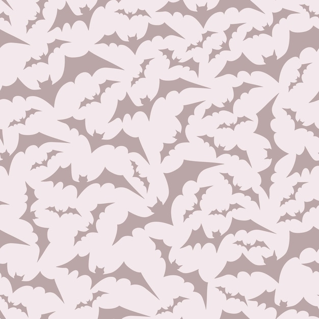 Bats vector on a nude color background, powder pink, monochrome, cartoon character. Seamless pattern