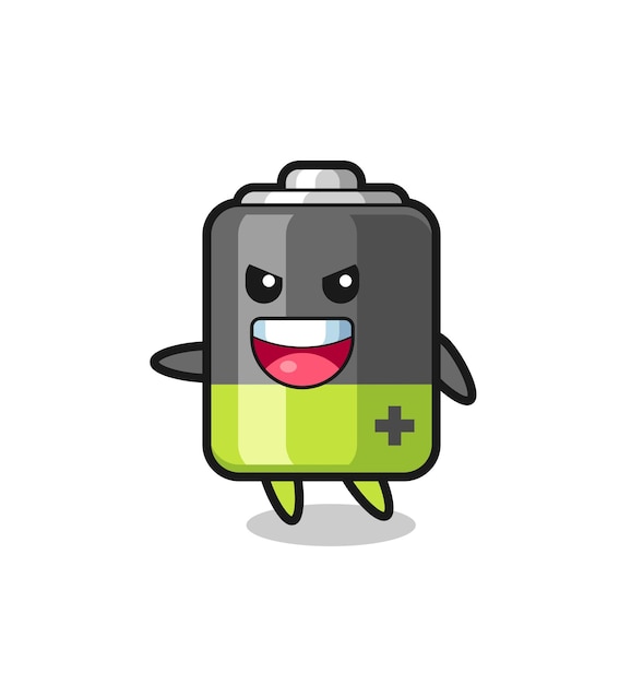 Battery cartoon with very excited pose