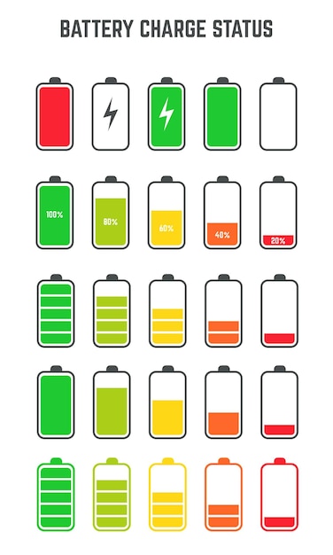 battery charge status level set collection