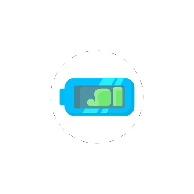 Battery colourful flat vector icon