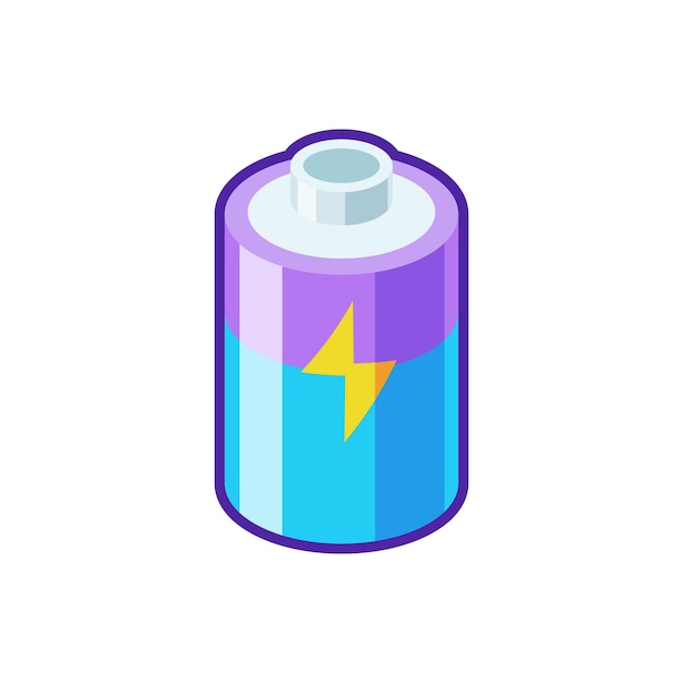 Battery icon vector flat style illustration