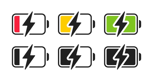 Battery icons Battery charge level Phone charge indicator