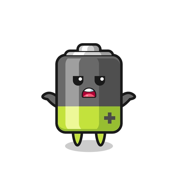 Battery mascot character saying I do not know