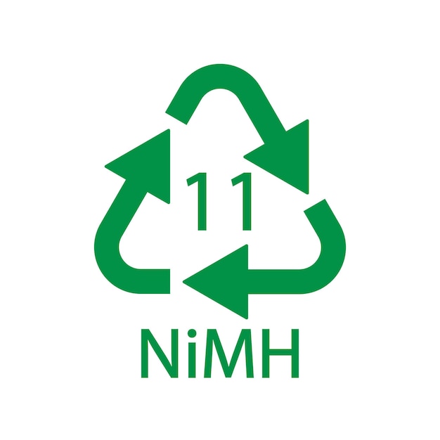 Battery recycling symbol 11 NiMH Vector illustration