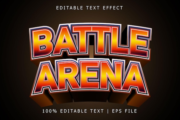 Battle Arena Editable Text Effect 3 Dimension Emboss Modern Style