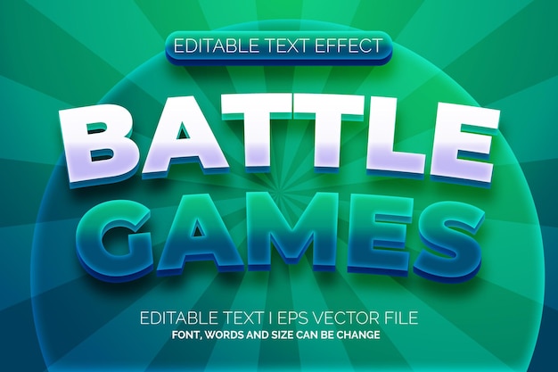 battle games simple cartoon 3d Editable Text Effect