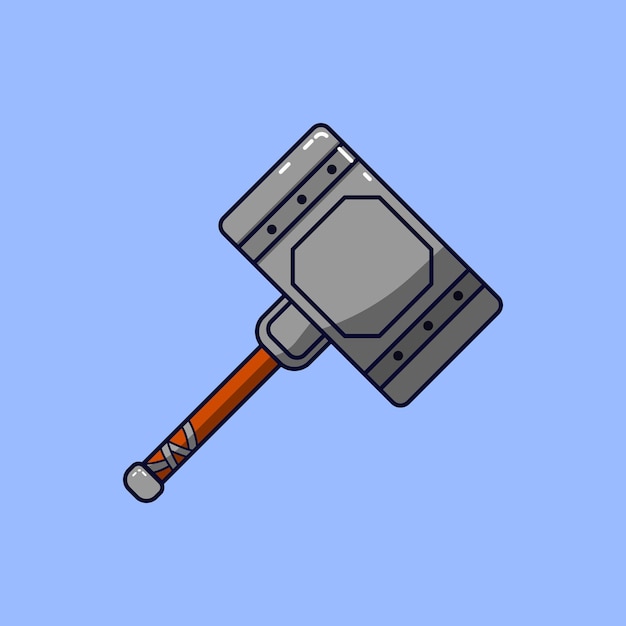 battle hammer flat vector illustration