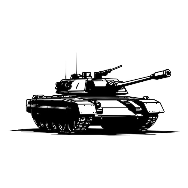 battle tank logo vector icon silhouette design image