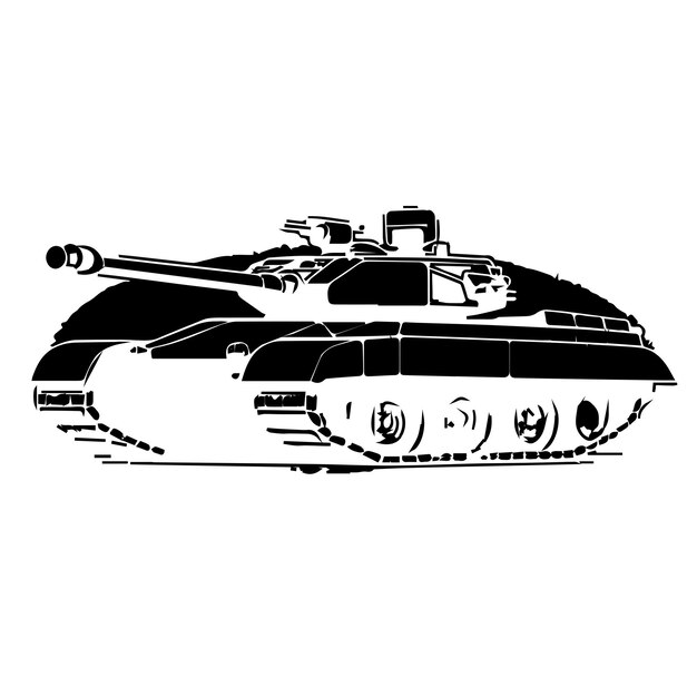 battle tank logo vector icon silhouette design image