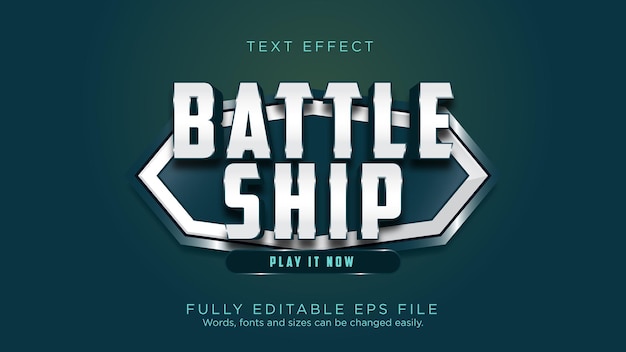 Battleship UI Button Text Effect Font Type