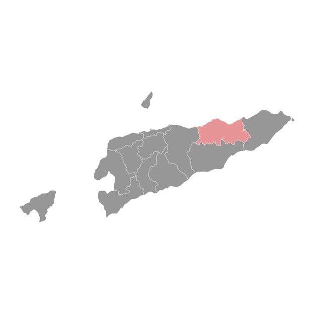 Baucau Municipality map administrative division of East Timor Vector illustration