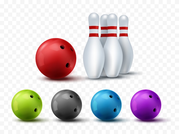 Bawling template isolated. bowling ball and skittles