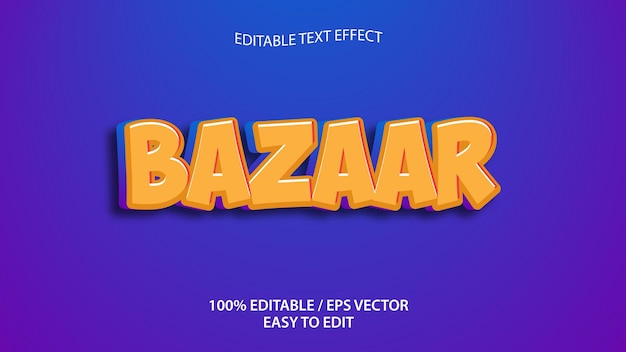 Bazzar text effect eps Premium Vector