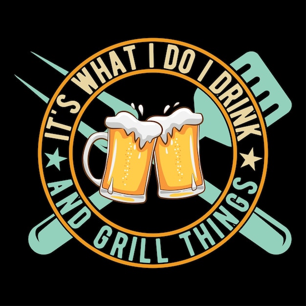 bbq gill bbq illustration logo design