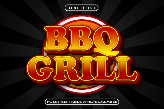 Bbq Grill Editable Text Effect 3 Dimension Emboss Modern Style