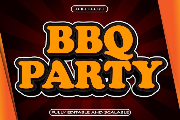 Bbq Party Editable Text Effect 3 Dimension Emboss Modern Style