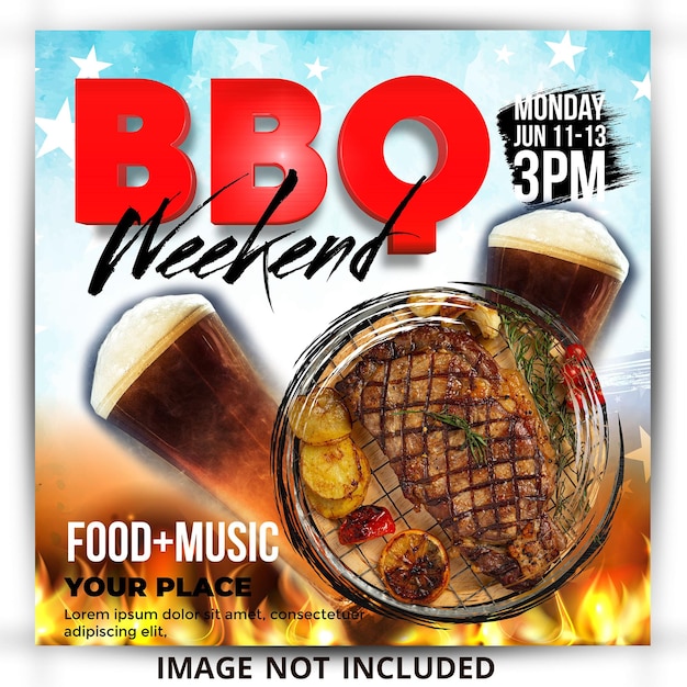 Bbq social media post template