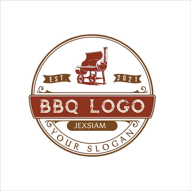 BBQ and Steakhouse logo Vintage barbecue emblems Restaurant labels emblems logo Vector logo