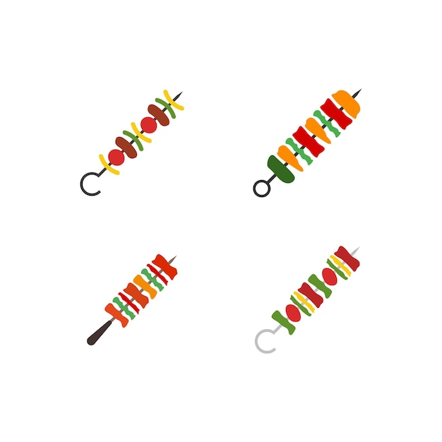 Vector bbq stick icon design template vector